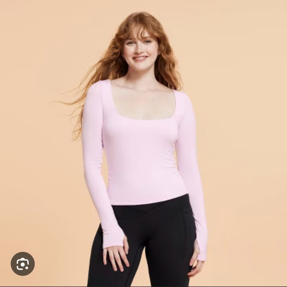 Blogilates Target Love Story Long Sleeve Top Link bow back XL NWT